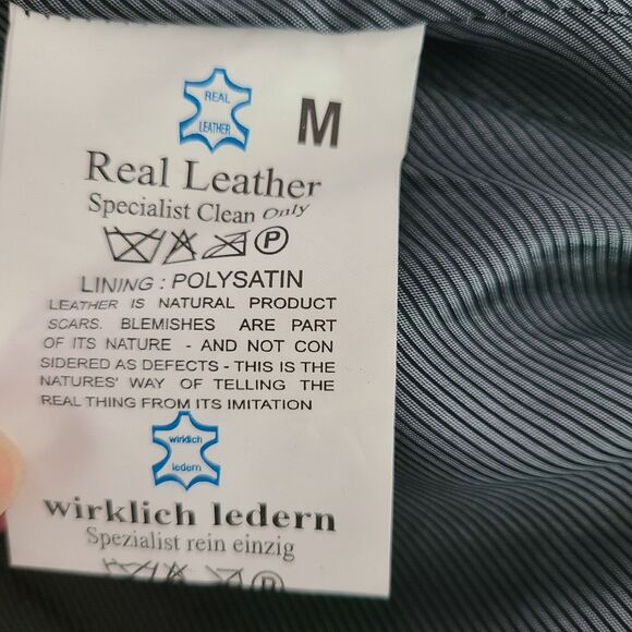 Aviatrix Women 100%  Leather Jacket Biker Rock Fitted silver gunmetal zipper M - Picture 10 of 11